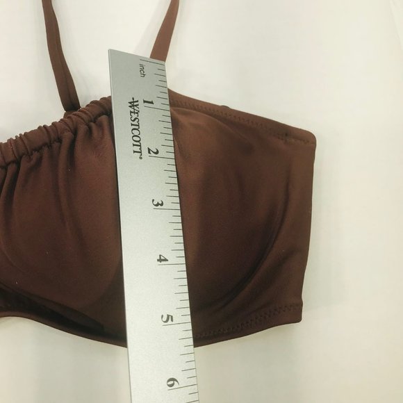 Shade And Shore Women's 36B Lightly Lined Shirred Bralette Bikini Swim Top New - Picture 11 of 12